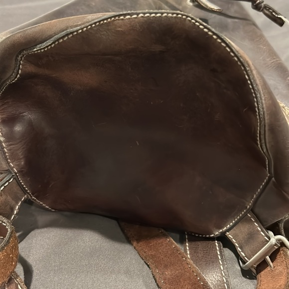 Brown leather mini backpack - Picture 7 of 7